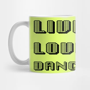 Live Love Dance Black and Yellow Geometric Seventies Disco Text Mug
